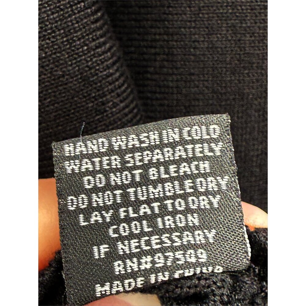MK METRIC KNITS Turtleneck Short Sleeve Sweater STYLE# 52405 BLACK S - Picture 6 of 8